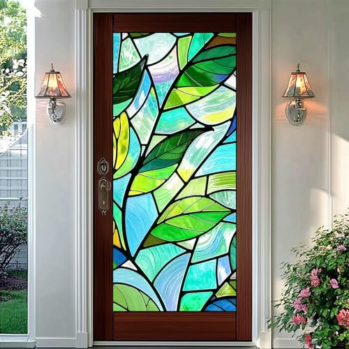 Vinilo decorativo para ventana BlissYard hojas verdes 44.96x100 cm miniatura 6