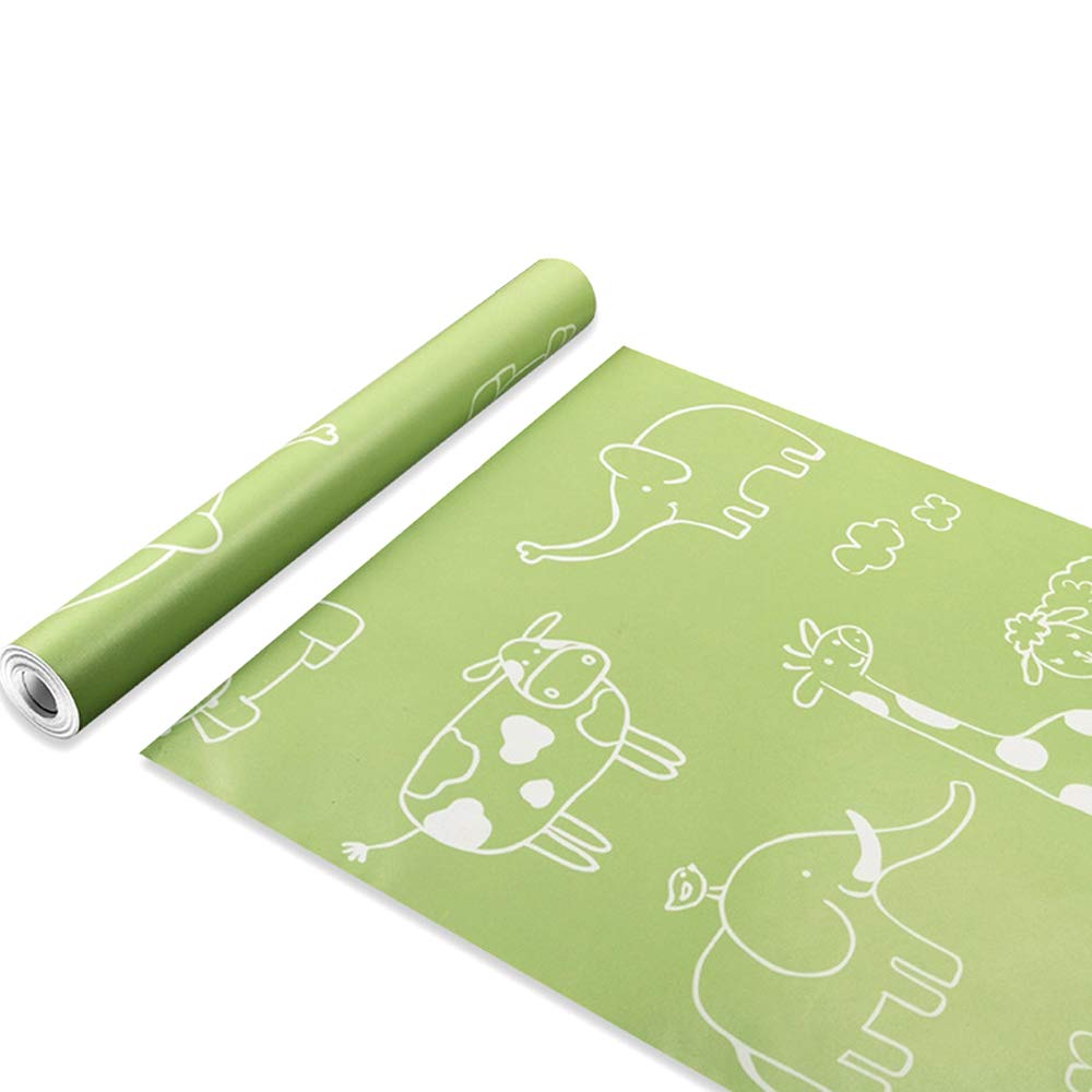 YifelyGreen Animals Shelving Paper Giraffe Self-Adhesive Drawer Liner Waterproof Covering Nursery Furniture Toy Boxes 17.7 Inch By 9.8 Feet