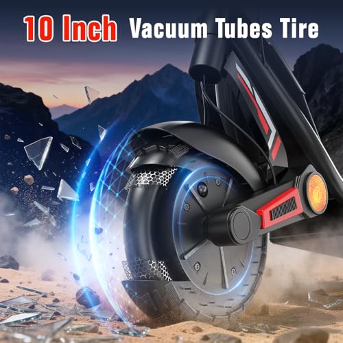 3000W Dual Motor Electric Scooter for Adults – 35MPH Top Speed, 45Miles Long Range, Foldable Off-Road/Commuter E-Scooter with 10 Inch Highways Tires, Dual Shock Absorption