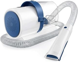 SUMELL Pet Grooming Vacuum Kit 2.5L - Cordless Low Noise Dog & Cat Hair Clippers with 5 Professional Grooming Tools, 3 Adjustable Suction Modes, Blue & White