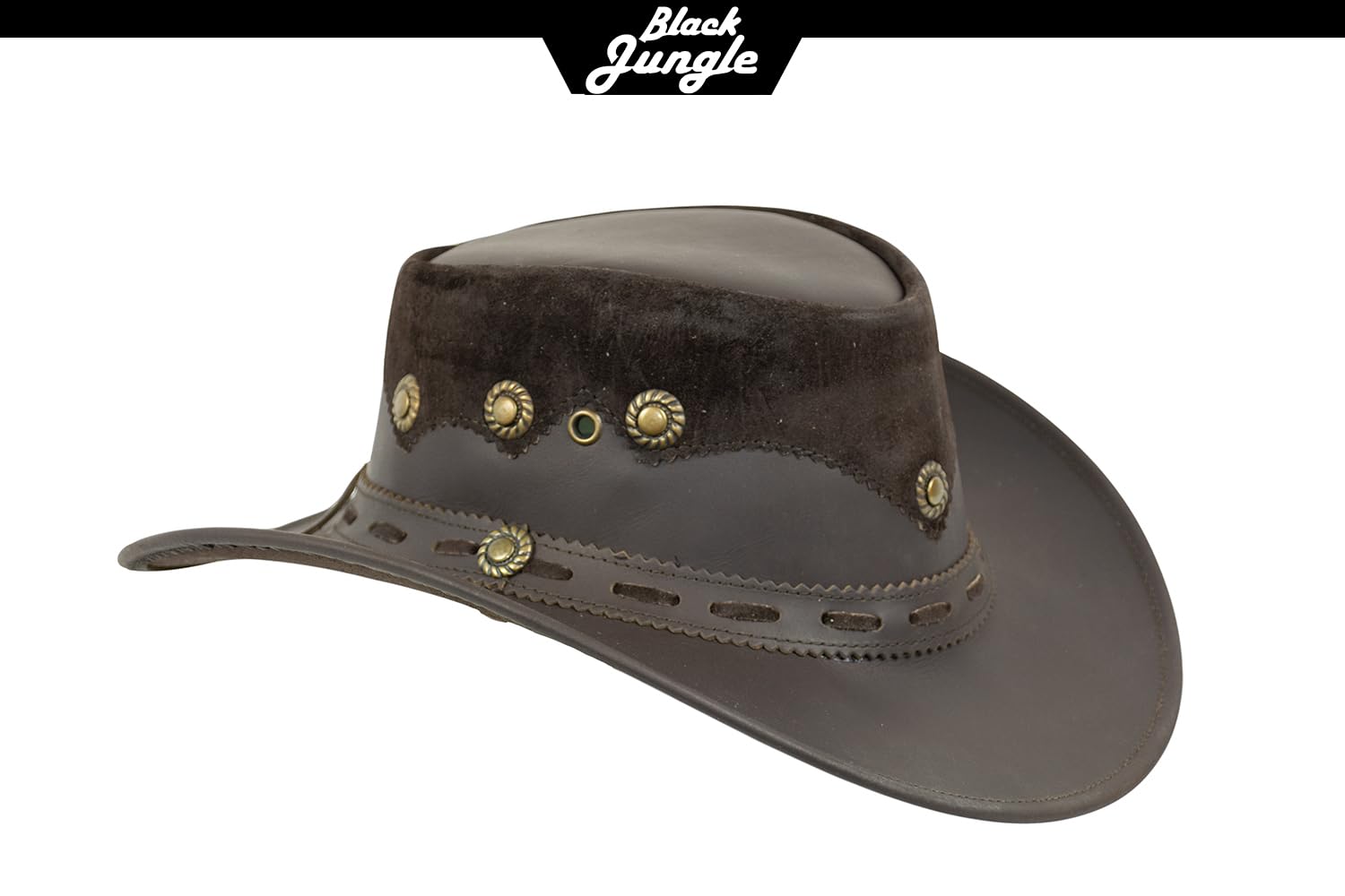 Black Jungle PENTLAND Cappello in Pelle, Cappello Occidentale, Australia, Cappello da Cowboy (Marrone, XXL)