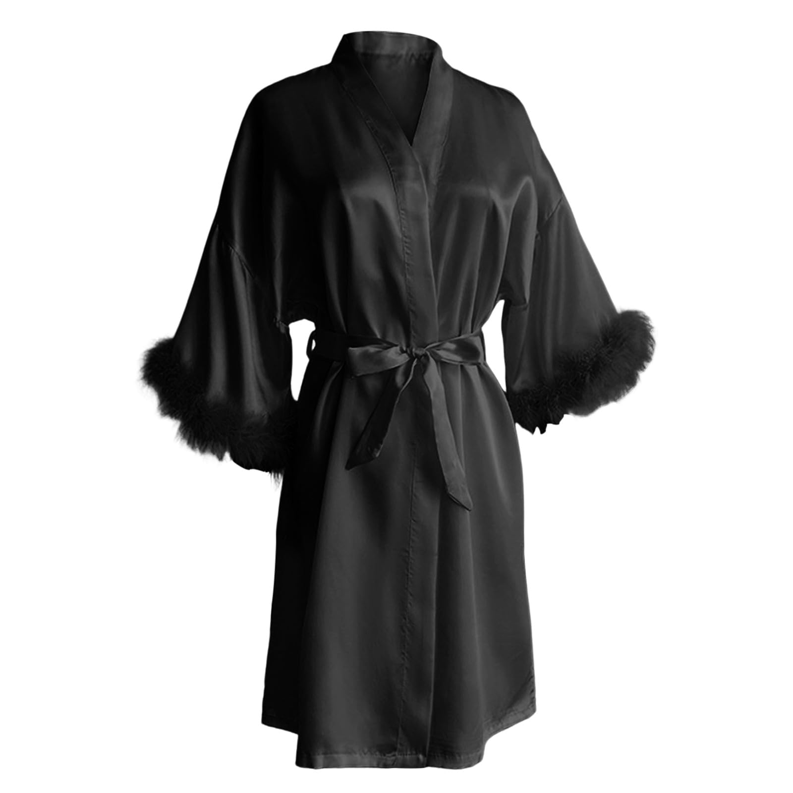 Generic 2024 - Nueva bata sexy de seda para la mañana, pijama de manga larga, bata exterior para primavera y otoño, kimonos japoneses para mujer