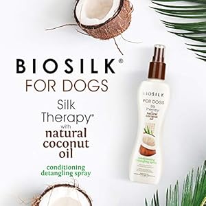BioSilk for Dogs Silk Therapy Shampoo with Coconut Oil Coconut Dog Shampoo Conditioning Detangling Spray for Pets Dog Shampoo Spray with Natural Coconut Oil 12 Pack
