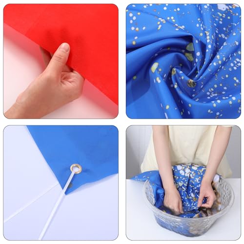 Fondo Azul Marino con Puntos Dorados y Alfombra Roja para Fiesta miniatura 3