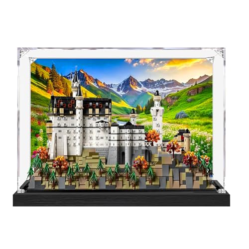 Vitrina acrílica para Le*go 21063 Neuschwanstein Castle Building Set, vitrina transparente, a prueba de polvo, compatible con Lego 21063 (solo vitrina) (H)