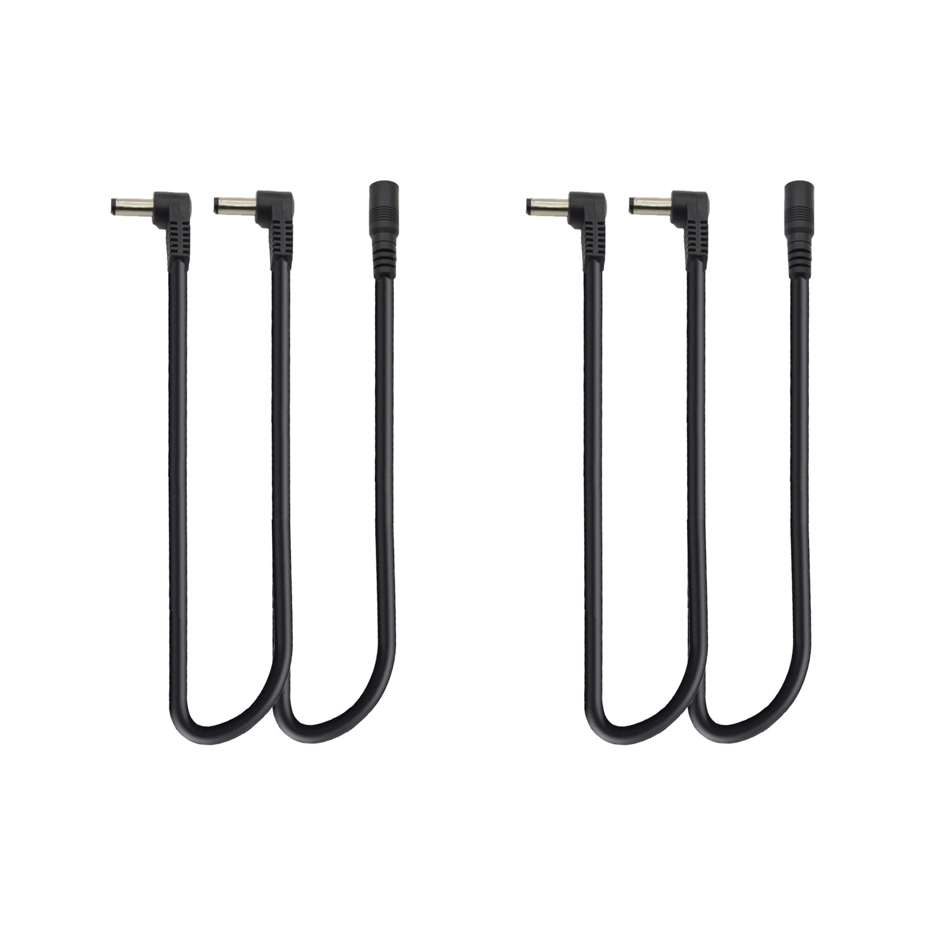 1 to 2 Way Daisy Chain Guitar Effect Pedal Power Supply Splitter Adapter Cable - Black (2PCS)