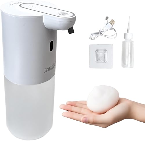 FERMALIFE Dispensador automático de jabón espumoso, recargable, sin contacto, liberación rápida, opción de montaje en pared, sensor inteligente de