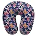 Cuscino a forma di U di viaggio della schiuma di memoria, farfalla decorativa astratta leggero cuscino da viaggio per gli aerei casa auto in viaggio