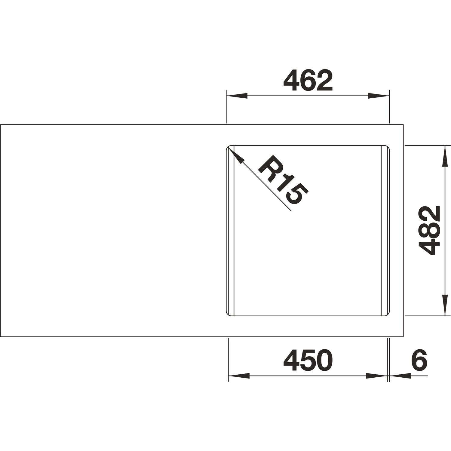 Blanco 525322 | Évier de cuisine en acier inoxydable DANA 45 | Couleur/Finition : Acier brossé