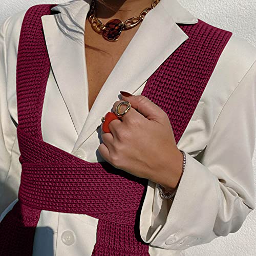 Image of JUMISEE Women's Sexy Wrap Around Strappy Crop Top Knit Multi Wear Sweater Tank Tops Sleeveless Bandage Vest