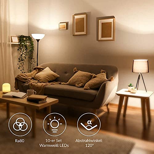LUMILED GU10 LED, 3W 270 Lumen Leuchtmittel, 3000K warmweiß Birne Lampe Strahler Spot, ersetzt 30W Halogenlampen, 120… – Bild 8
