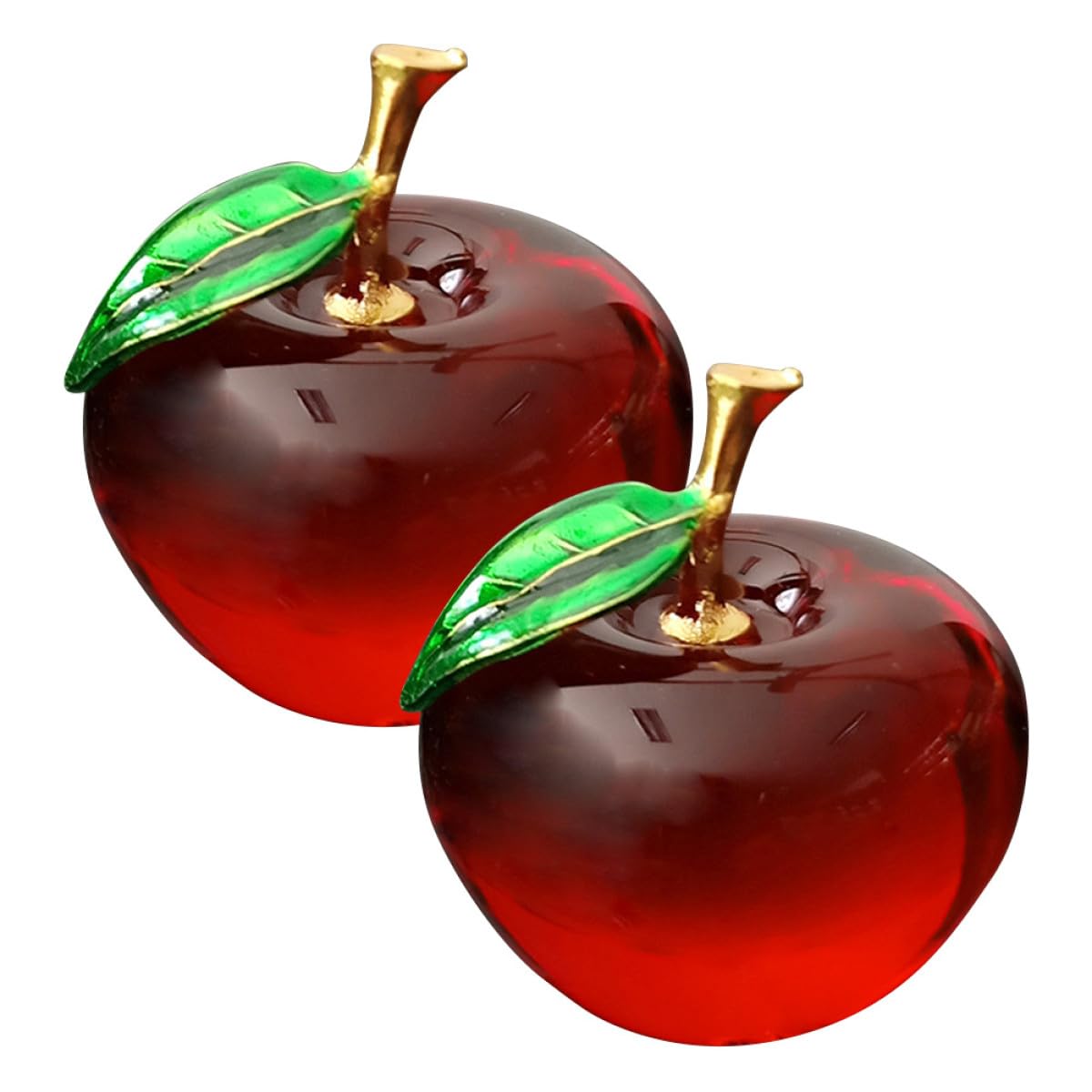 Figurines en verre fruit rouge pour bureau et table de salon