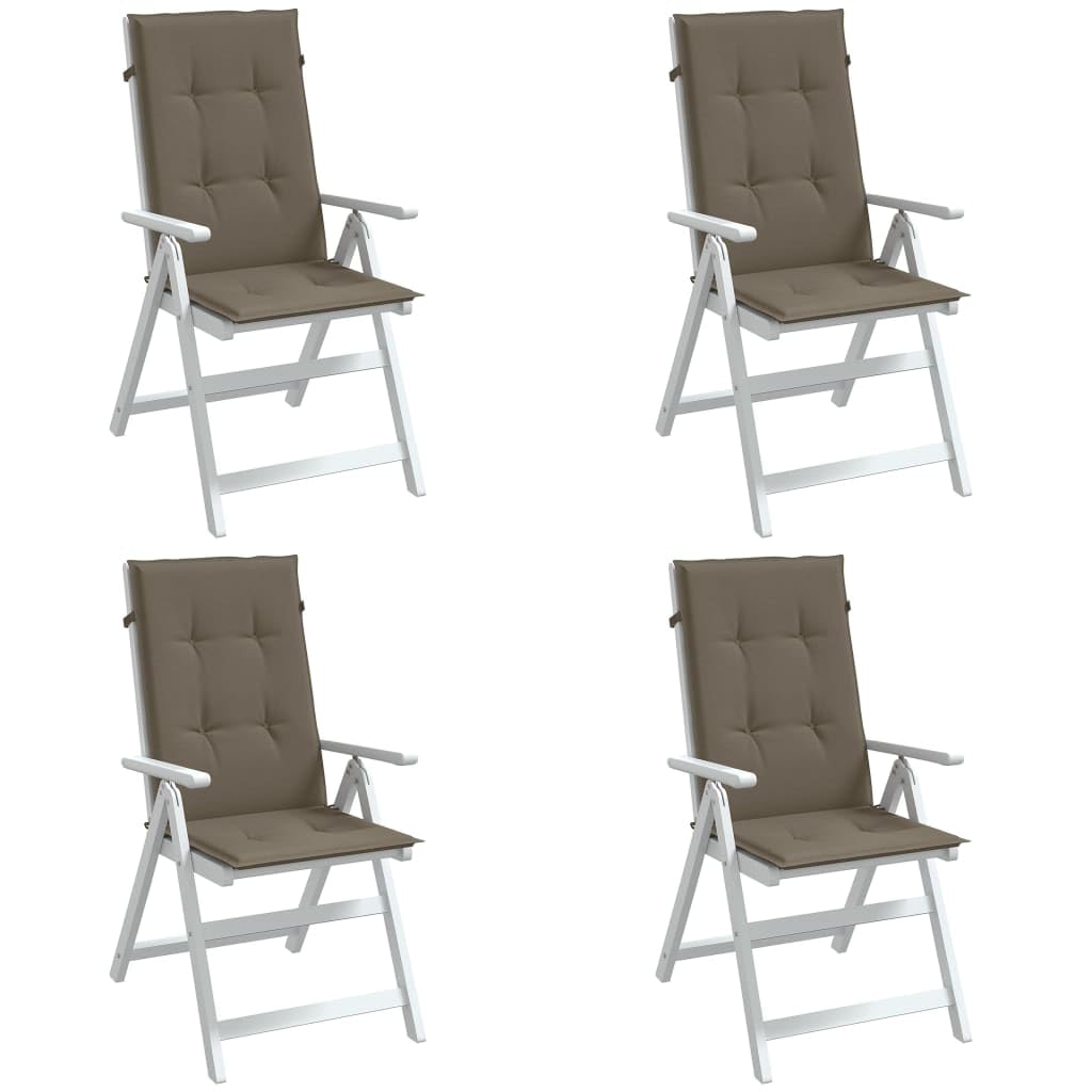 Coussin de chaise dossier haut taupe mélangé pour des repas conviviaux sur le balcon ou la terrasse