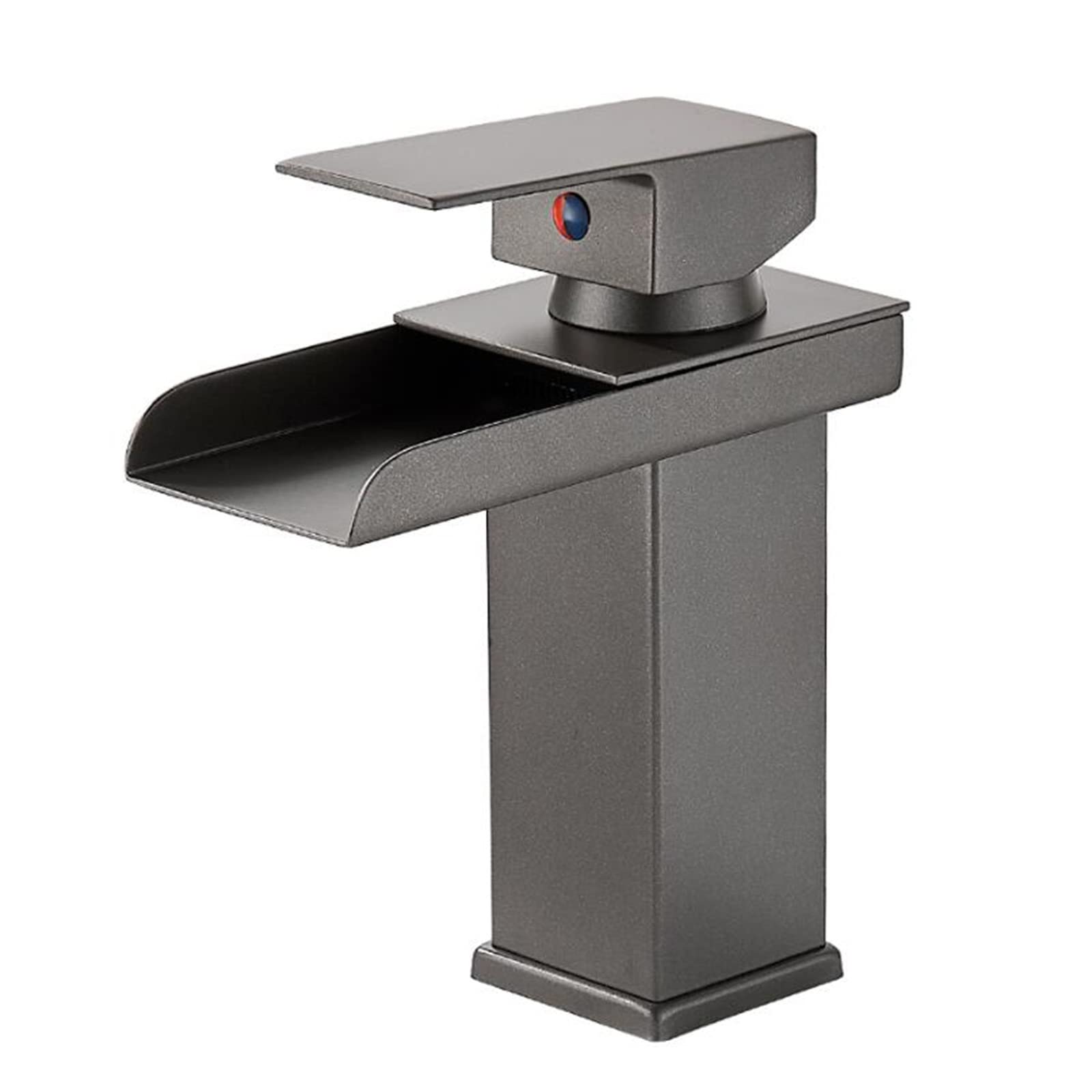 Bathroom Basin Faucet Waterfall Grey Brass Hot Water and Cold Faucet-B(A)