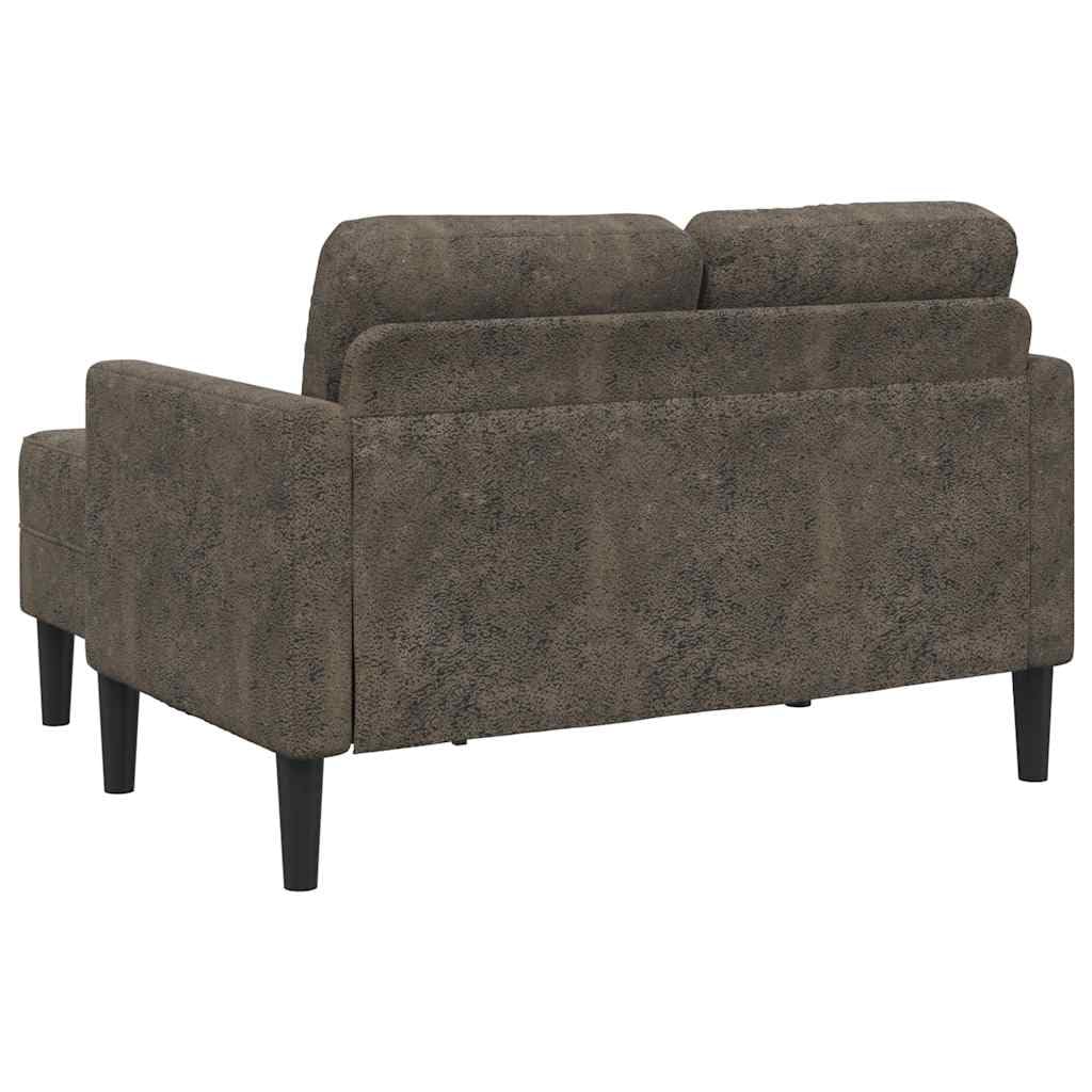 vidaXL Divano 2 Posti con Chaise a L Grigio Scuro 125 cm in Similpelle, Divano a 2 posti Camera da Letto, divanetto, Divano a Due posti