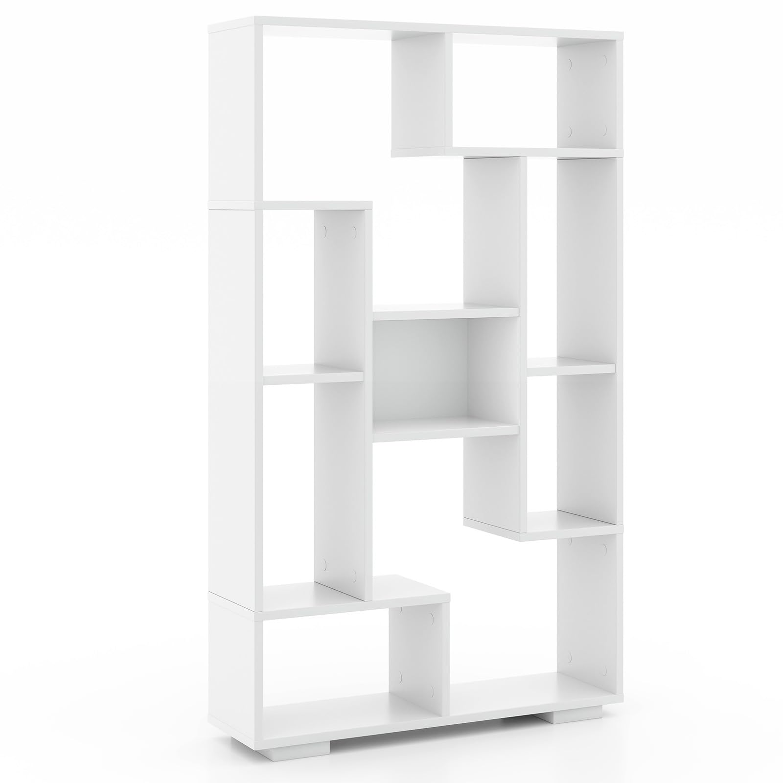 GIANTEX Libreria Indipendente 70 x 20 x 120 cm, con Dispositivi Anti-Ribaltamento, Scaffale in Legno per Soggiorno, Studio e Ufficio (Bianco)