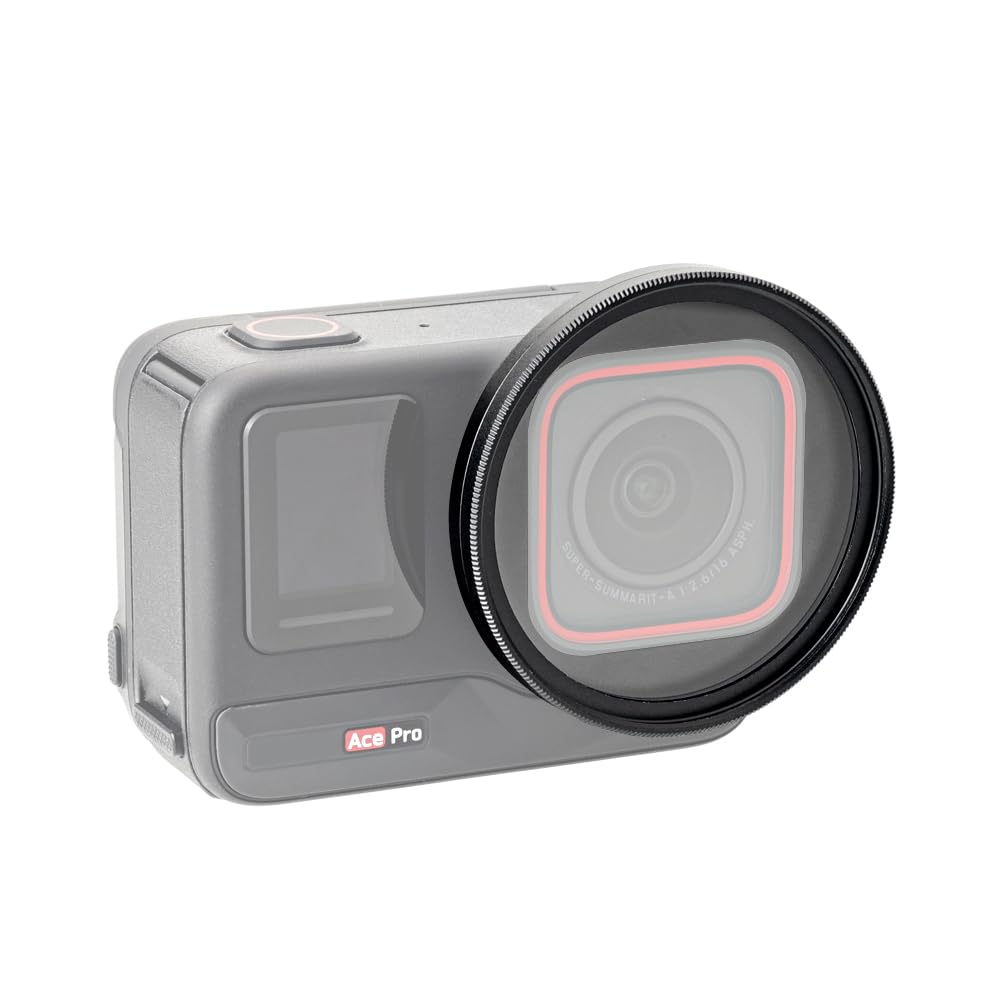 Generic Lens Filter Holder for Insta360 Ace Pro Camera,Aluminum Alloy Lens Frame, 52MM Filter Adapter Ring, 52MM UV Lens Protection Lens Cover for insta360 Ace Pro Accessories, black