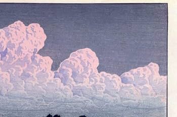 日本の浮世絵スタイルアート大判 Amazon.co.jp: 川瀬巴水 版画 河口湖 逆さ富士 56x41.2cm