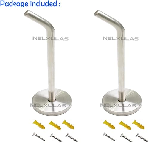 Miniatura 9 de Gancho largo de acero inoxidable cepillado para colgar abrigos, gancho de montaje en pared, apto para cocina, dormitorio, sala de estar, baño,