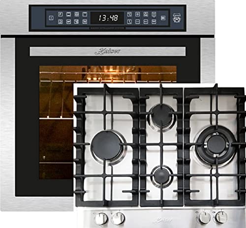 Kaiser Set de cuisinière à gaz EH 6306 R + KG 6364, Four à encastrer,inox,79L 15 Fct.+cuisinière à gaz encastrable, 60cm