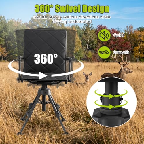 Image of Tangkula 360 Degree Swivel Hunting Chair with Padded Seat