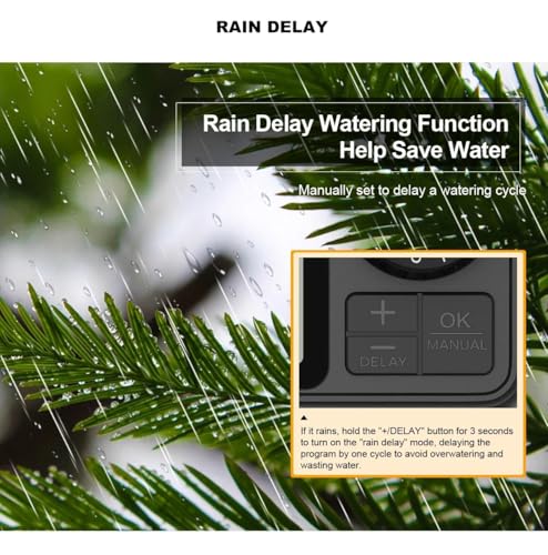 Image of Pinolex Garden Automatic Irrigation Water Timer System Controller for Drip Irrigation Kit Digital Fully Automatic Water Timer | Programmable Irrigation Gardening Plant Dripper Dial Button Operation