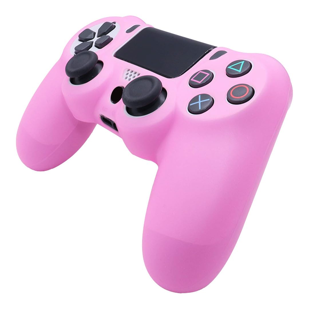 Pink PS4 Controller Skins RALAN, cover per controller in silicone compatibile con PS4 Slim/PS4 Pro (6 impugnature per pollice rosa Pro, impugnatura per cranio x 2) (rosa)