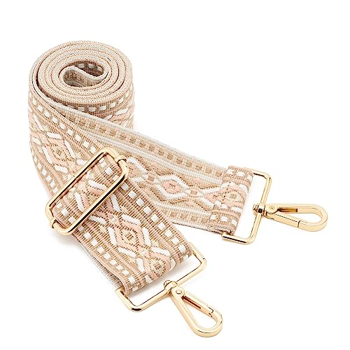 Image of Wide Shoulder Strap Adjustable Replacement Belt Guitar Style Crossbody Bag Handbag Strap Multicolor Canvas Straps(Wide:2in)(Color15)