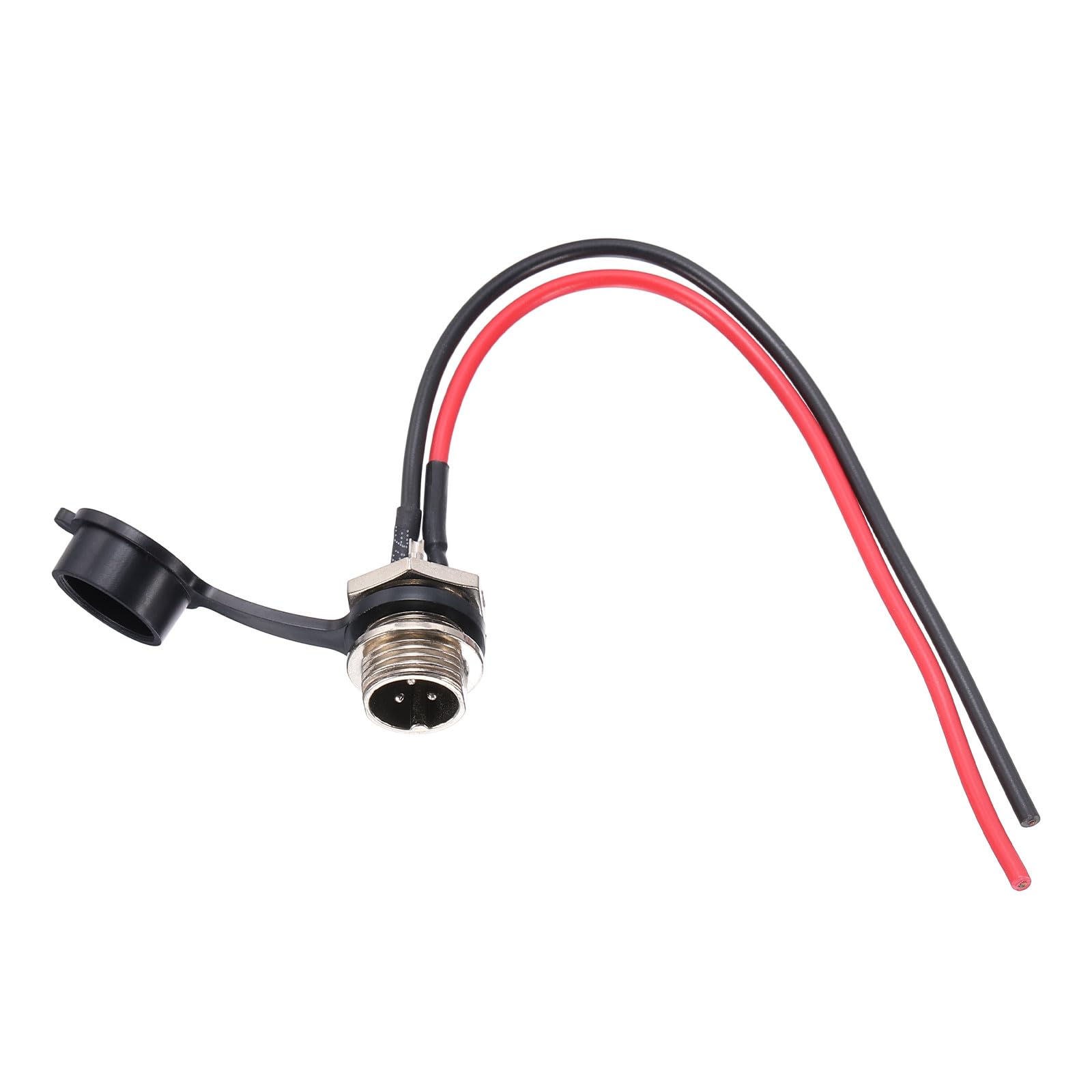 sourcing map 5 Pcs 3 Pin Electric Scooter Charging Port, Aviation Head Electric Scooter Charger Port with Bare Wire Waterproof Cover for E-Scooter Battery Charging, 6.5 Inch