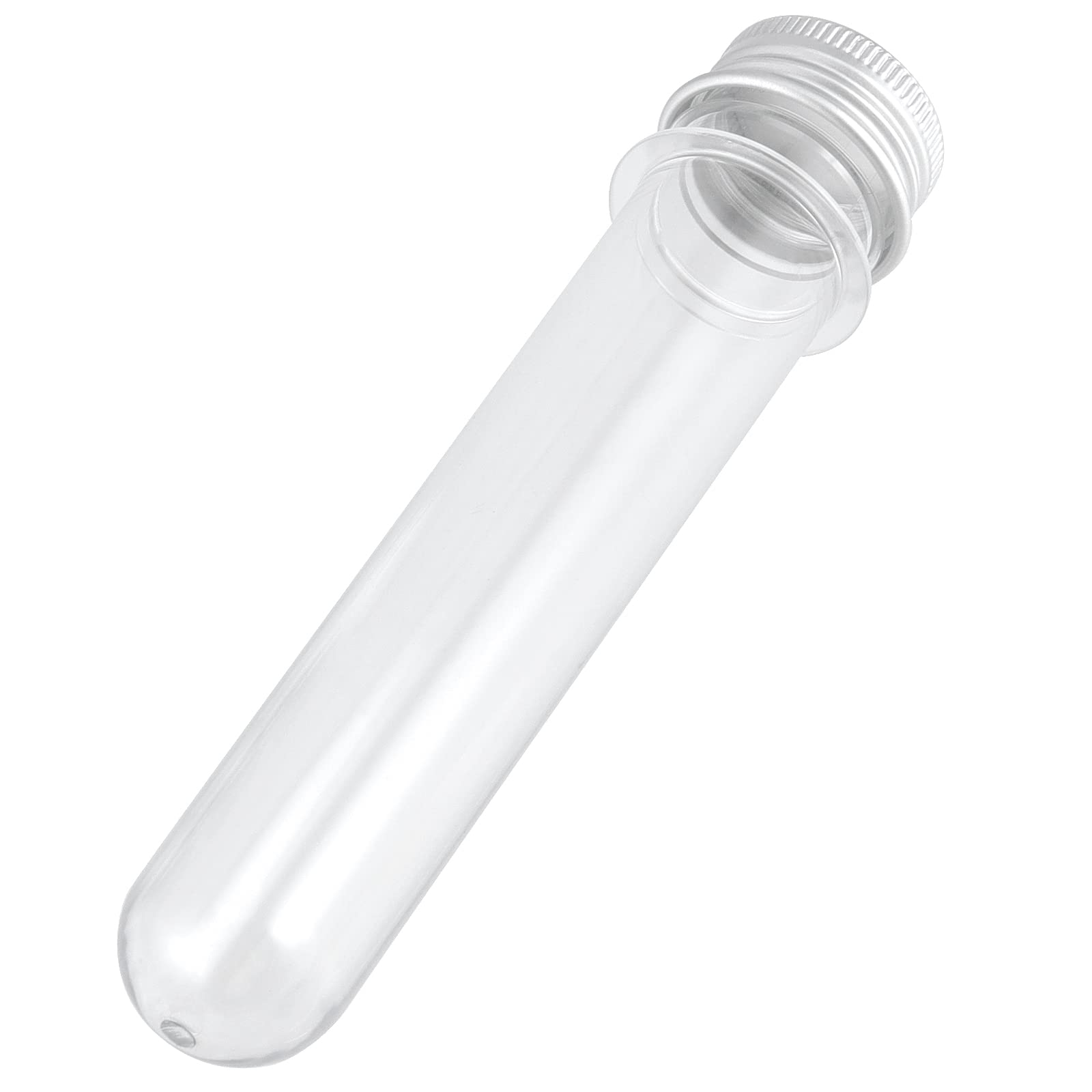 SINJEUN 80 provette da 40 ml, in plastica trasparente, 25 x 140 mm, tubi per sale da bagno, contenitori con labbro a vite per campioni, gommoni, caramelle, esperimenti scientifici