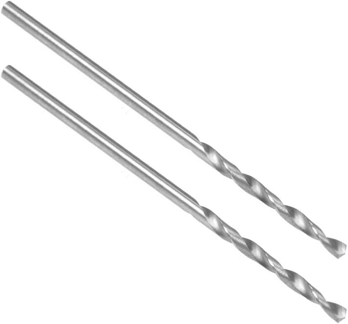 uxcell 1.55mm Solid Carbide Drill Bits Straight Shank for Stainless Steel Alloy Hard Steel, Hardened to 50 HRC, 2 Pcs