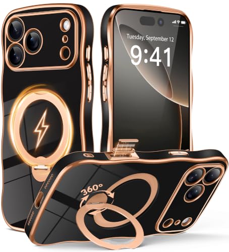 GolbinBox for iPhone 17 Pro Case with Magnetic Ring Stand and Wavy Edge - image 1