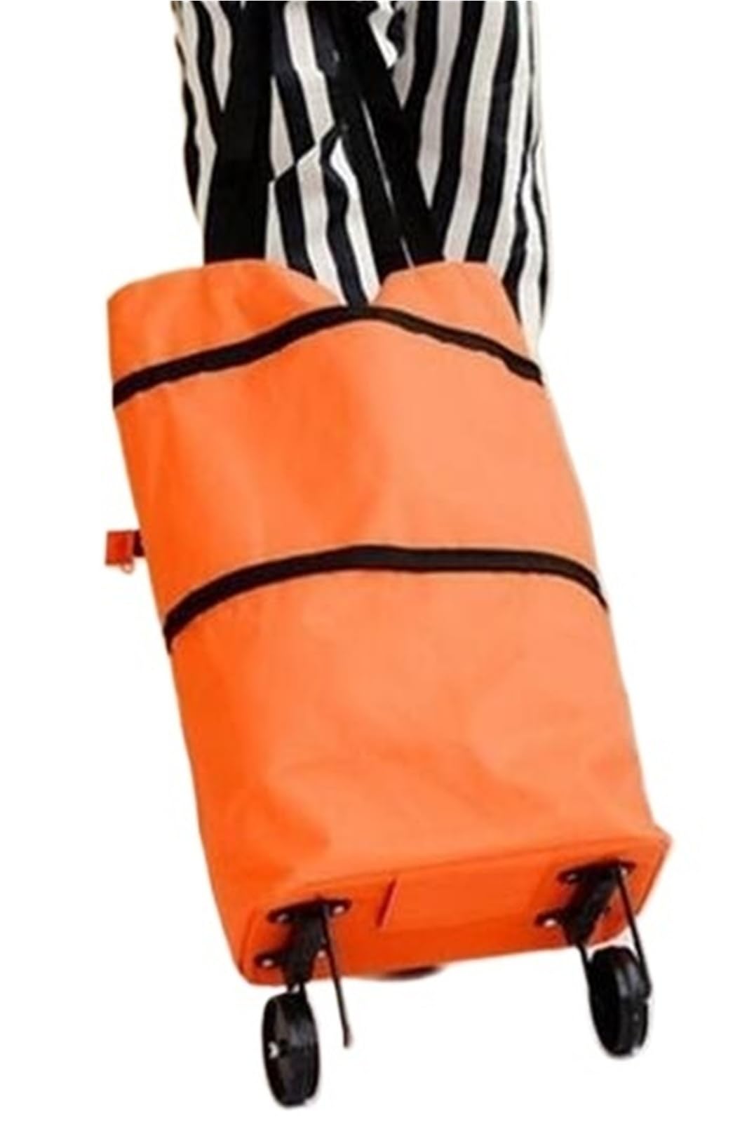 Foldable Shopping Bag with Wheels Foldable Bag Reusable Shopping Trolley Bags On Wheels Cart(Color 3)