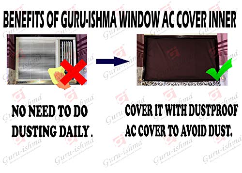 Image of Waterproof Polyester Window AC Cover 1.5 Ton - Indoor & Outdoor Combo Set with Elastic fit | All-Weather Dustproof UV & Scratch Protection, Durable Secure Fit-(Maroon)
