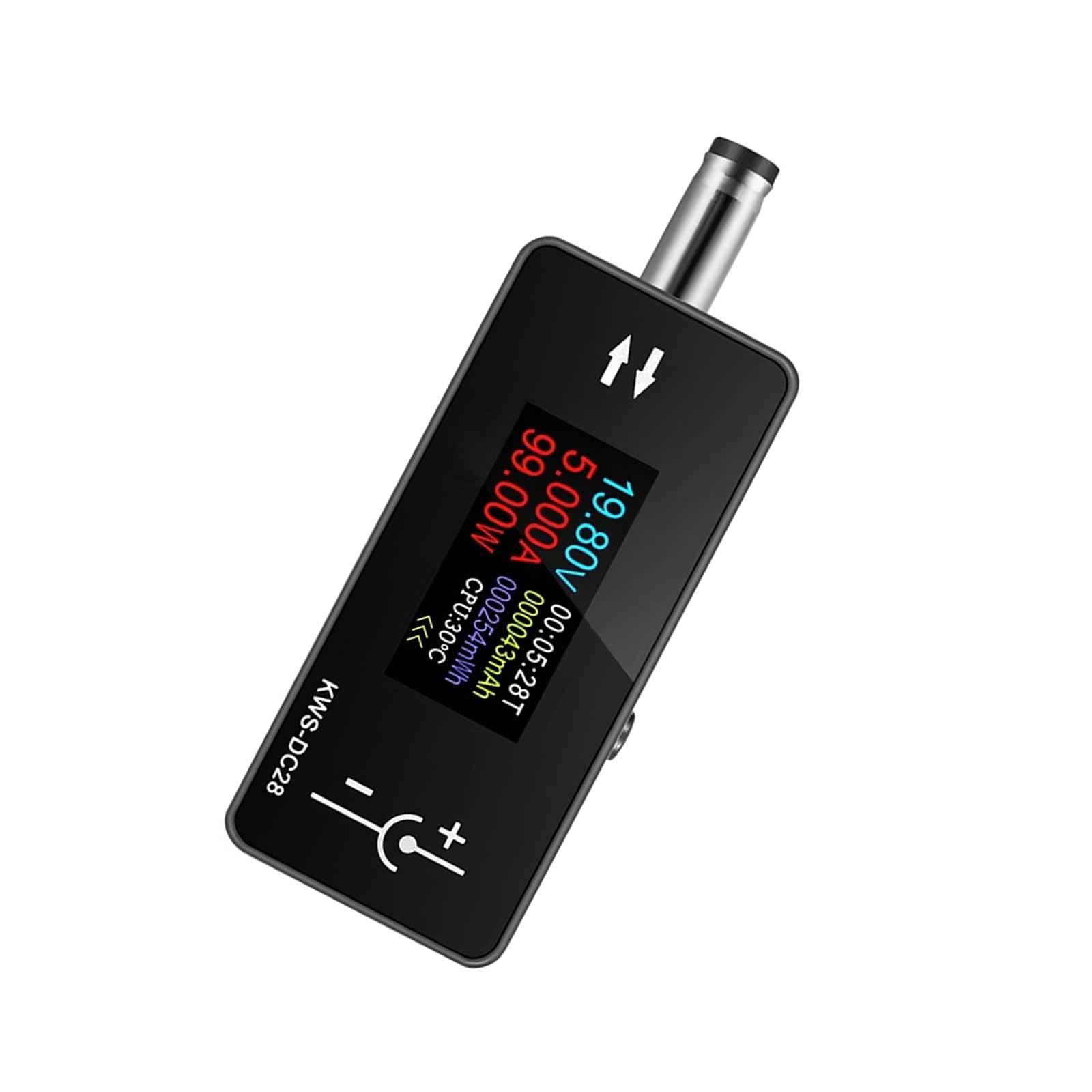 Voltages Ammeter Precisions Digital Tester for 5.5x2.5/2.1 Device Power Meter Color Display DC5.5x2.5 Interfaces Tester Low Power Consumption