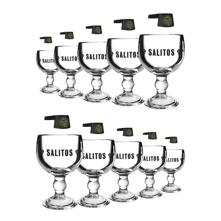 Salitos Salrita Cocktail-Gläser 10er Set inkl. 10x Flaschenhalterung Kelchglas für Cocktails