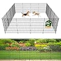 10 Panels No Dig Garden Fence Animal Barrier, 34in(H) × 22.5ft(L) Decorative Metal Outdoor Dog Fence, Rustproof Pet Fencing for Yard, Patio, Flower Bed -Temporary Fencing| Easy to Install