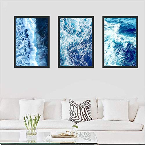 Lienzo de agua de mar spray pinturas nórdicas y carteles de 50x70cm