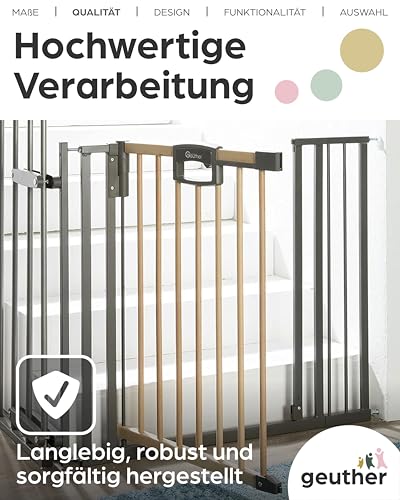 Geuther Verlängerung Türschutzgitter Easylock Plus I Weiß, 8 cm Metall I stabile Erweiterung für Treppenschutzgitter ohne Bohren I Kinderschutzgitter Zubehör I Verlängerungsstück für Schutzgitter