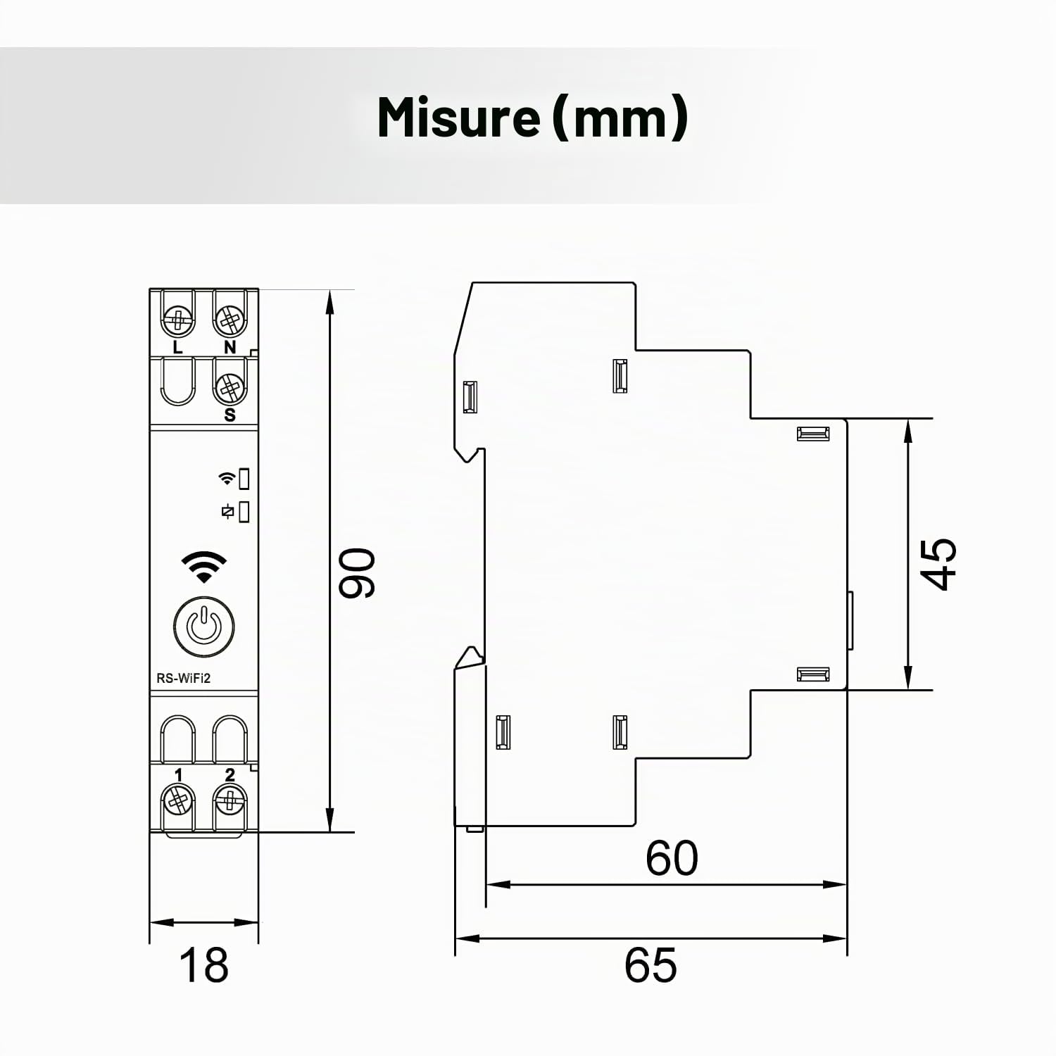 Interruttore orario astronomico Timer WiFi 1 Canale DIN