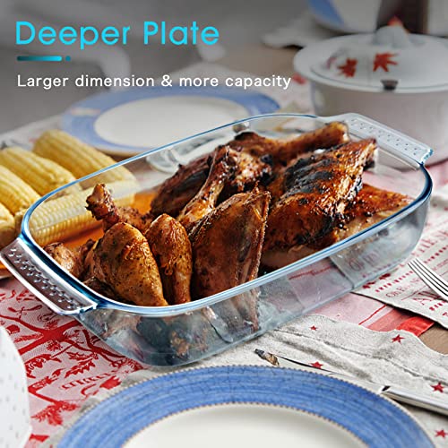 Clear Glass Baking Dish For Oven, Oblong Casserole Dish Rectangular Baking Pan Glass Bakeware,1 Piece (2.5 Quart) #TOP6