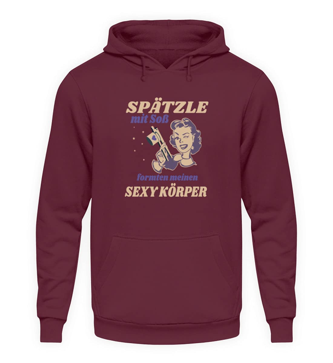Sweat à capuche Spätzle bordeaux L | Pull souabe unisexe confortable - 3