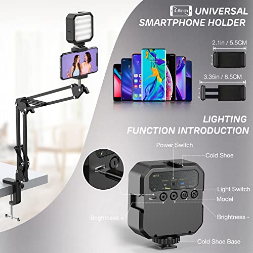 image for LJINGE Overhead Phone Mount, Articulating Arm Cell Phone Holder with L