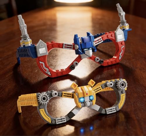 Image of Mechanical Glasses Building Blocks Set for Kids (Set of 2) | DIY Construction Toy with Movable Parts | STEM Learning Educational Toy | Creative Assembly Kit for Boys & Girls (Ages 3+)