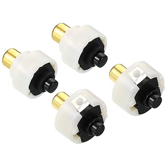 PATIKIL 17mm/20mm Latching Push Button Switch, 4 Pcs DC 30V 1A On/Off Self-Lock Electric Torch Tail Switch for LED Flashlight Light Lamp DIY, Black