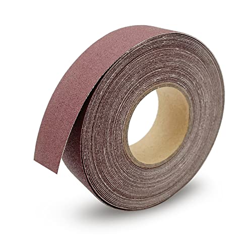 240 grano rollo de papel de arena rollo de tela de arena 2.5cmx8m rollo de papel de arena de alúmina para pulir muebles de acabado de madera, arena metálica y automóviles Cover