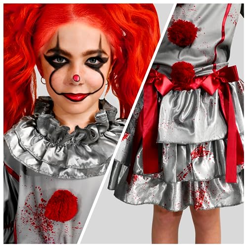 Spooktacular Creations Girls Clown Costume, Evil Clown Dress, Halloween Scary Jester Costume for Girls Halloween4