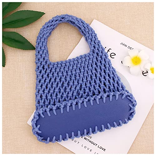 Image of Naimo Straw Beach Bag Woven Rattan Shoulder Bag Fishing Net Handbag Cotton Rope Tote Summer Crochet Hobo Bag