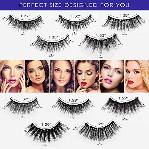 Magnetic Eyelashes with Eyeliner Kit, 10 Pairs Reusable Magnetic Eyelashes, Upgraded Natural Look False Lashes with Tweezers and Eyeliner - No Glue Needed - Thumbnail 4