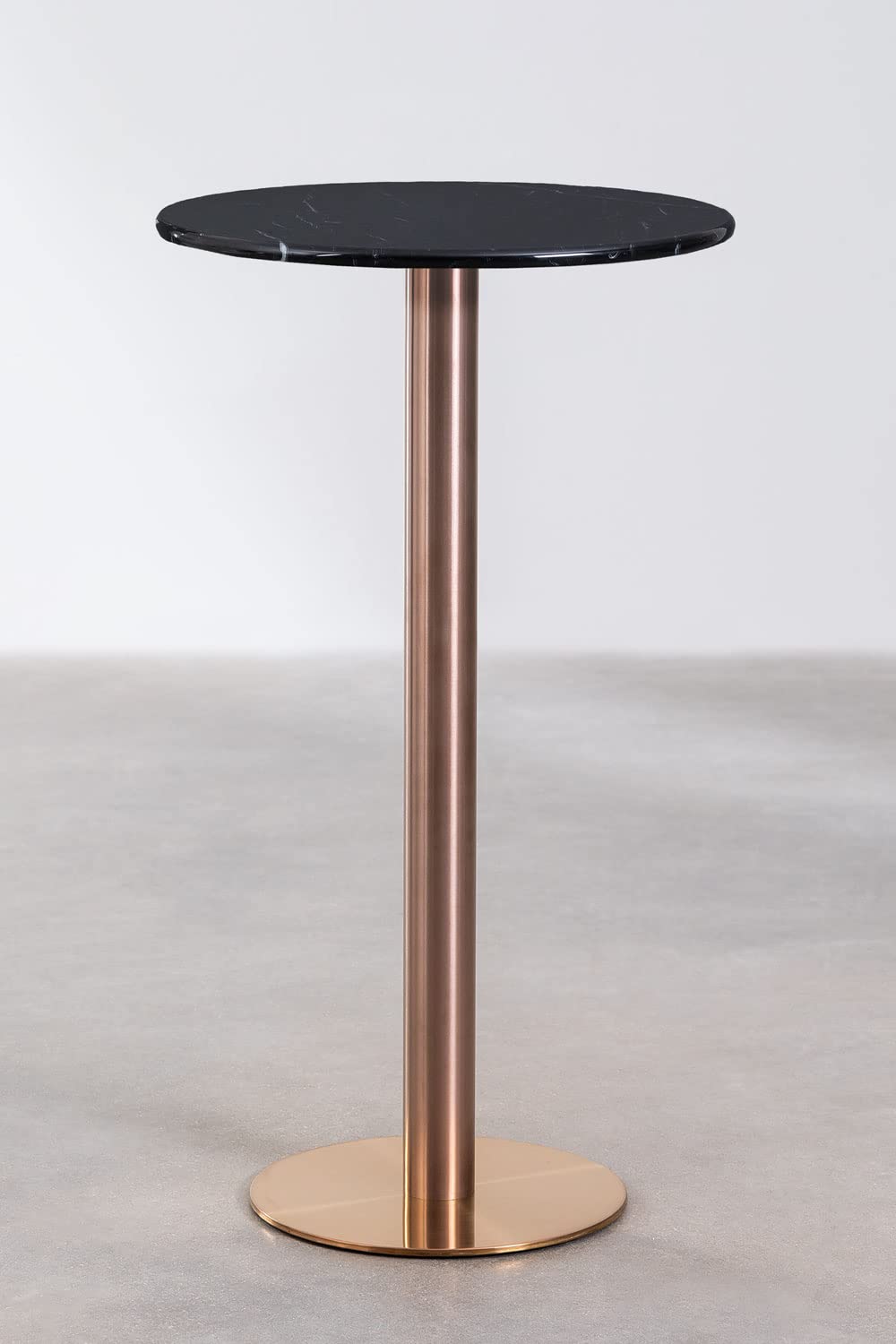SKLUM Table Haute de Bar Ronde en Marbre (Ø60 cm) Cosmopolitan Or Rose